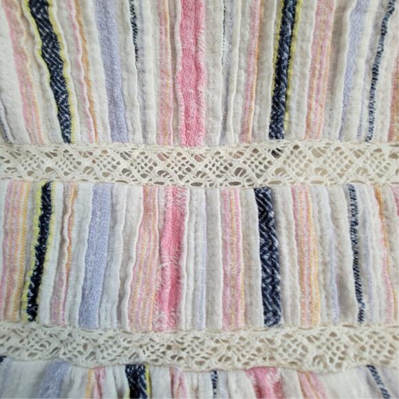 ANTHROPOLOGIE Short Sleeve Georgina Tiered Striped Shirt Dress Womens (M-Petite) - Picture 10 of 15